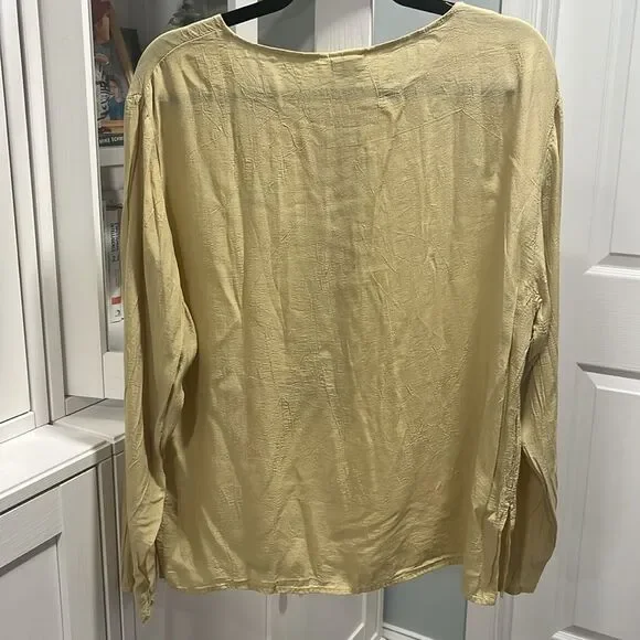 CP SHADES Light Mustard Yellow Rayon & Cotton 2-Piece Set, Size S